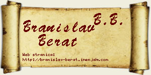 Branislav Berat vizit kartica